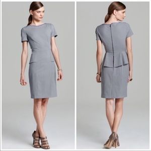ELIE TAHARI Gray Sybil Peplum Dress Size 4 NWOT